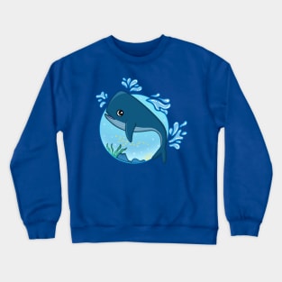 happy whale in the ocean Crewneck Sweatshirt